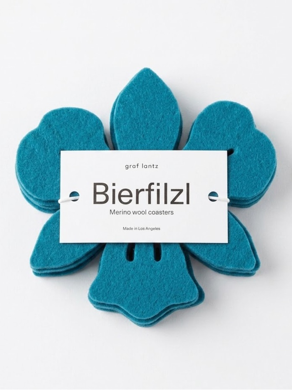 New Graf Lantz Merino Wool Orchid Coaster | Solid 4 Pack Turquoise Teal